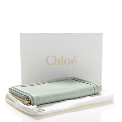 Chloe Grained Calfskin Paraty Long Zip Around Wallet Atoll Blue 4 of 6
