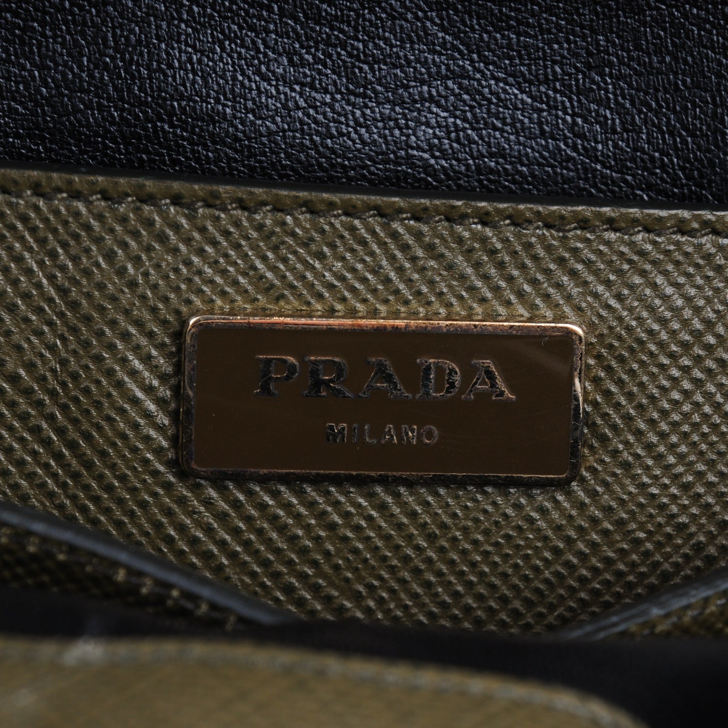 Prada Saffiano Cuir Top Handle Dome Tote Militare 6 of 8