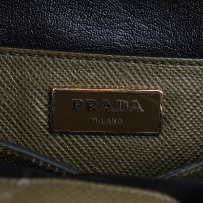 Prada Saffiano Cuir Top Handle Dome Tote Militare 6 of 8