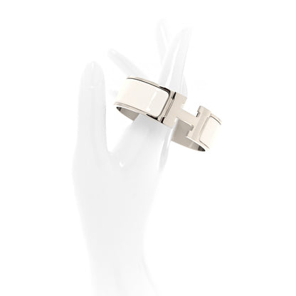 Hermes Enamel Wide Clic Clac H Bracelet GM White 2 of 5