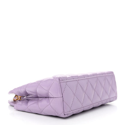 Chanel Shiny Aged Calfskin Quilted Nano Kelly Shopper Lilac 4 of 10