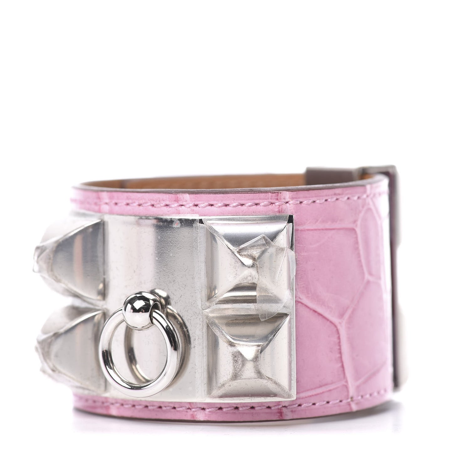 Matte Alligator Collier De Chien CDC Bracelet T2 5P Pink