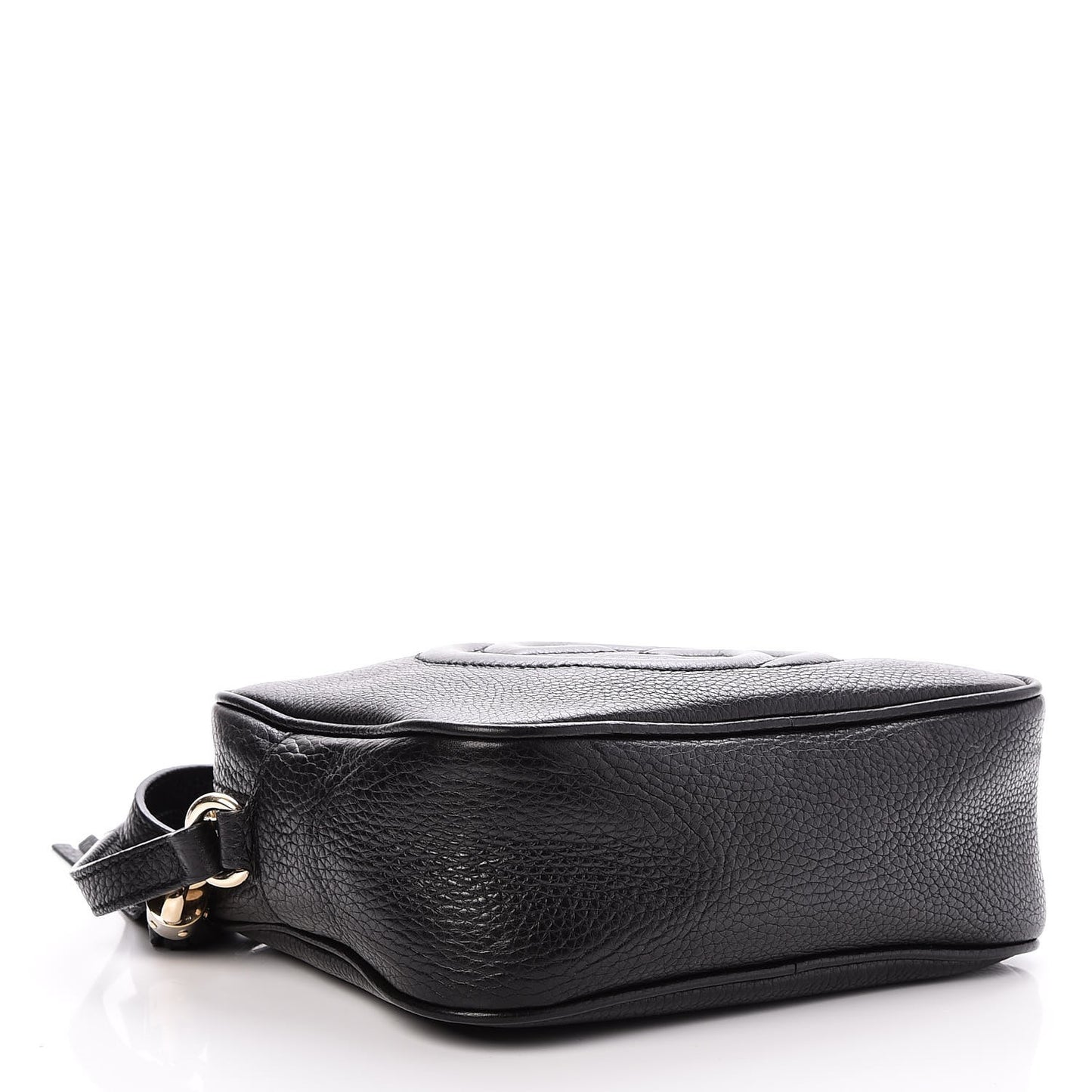 Pebbled Calfskin Small Soho Disco Bag Black