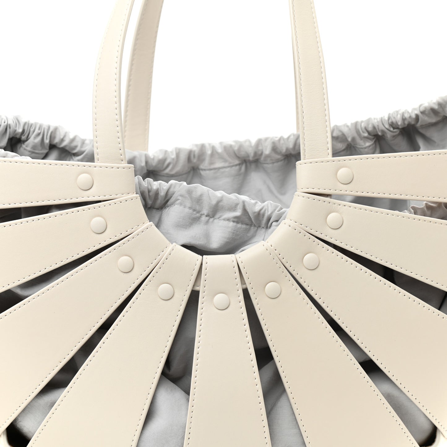 French Calfskin Shell Bag White Frost