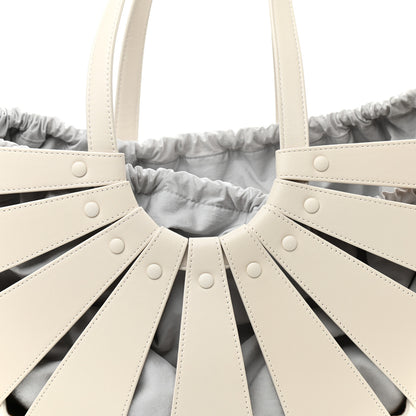 Bottega Veneta French Calfskin Shell Bag White Frost 7 of 8
