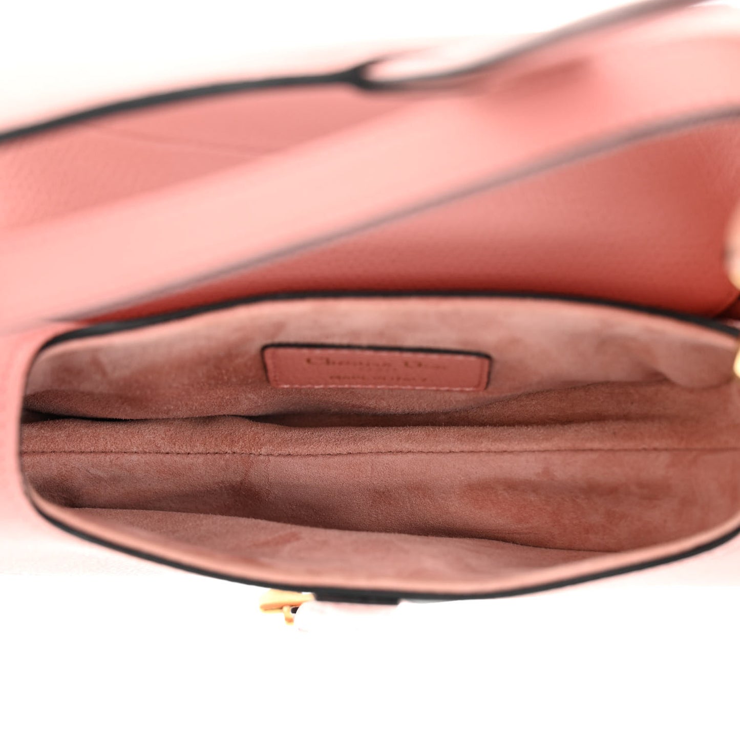 Grained Calfskin Mini Saddle Bag Pink