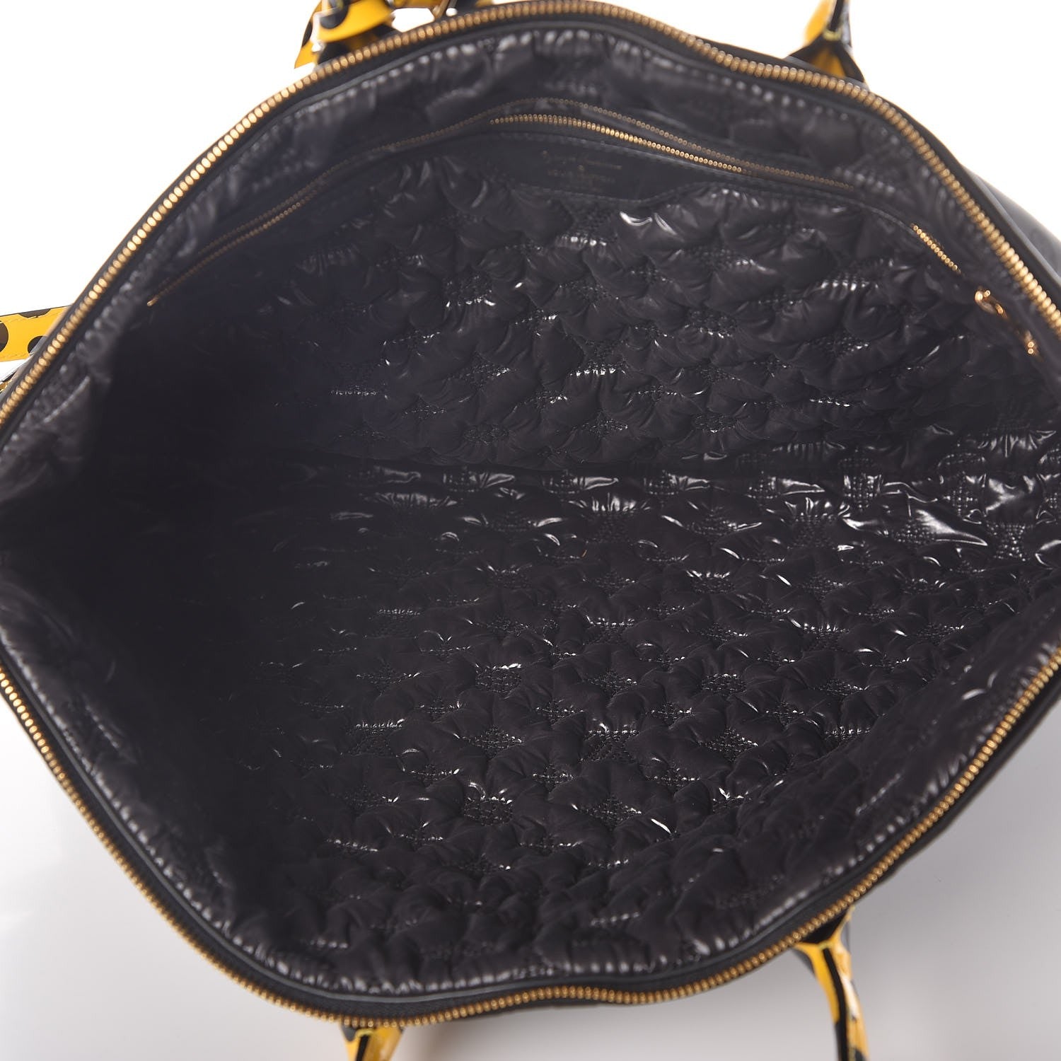 Louis Vuitton Nylon Monogram Kusama Infinity Dots Lockit GM Black Yellow 6 of 10