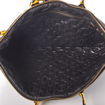 Louis Vuitton Nylon Monogram Kusama Infinity Dots Lockit GM Black Yellow 6 of 10