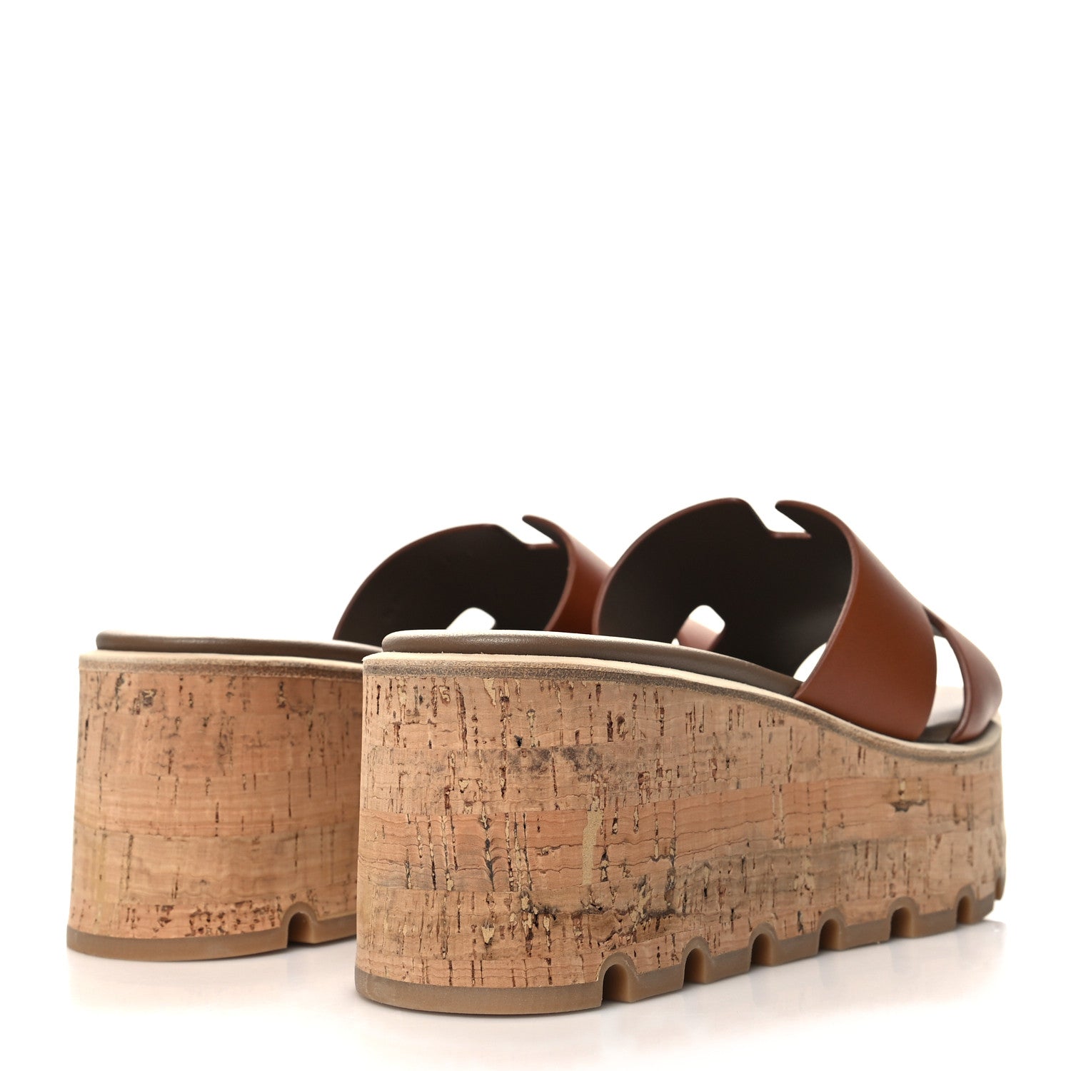 Hermes Calfskin Cork Eze 30 Sandals 37 Marron Glaise 4 of 8