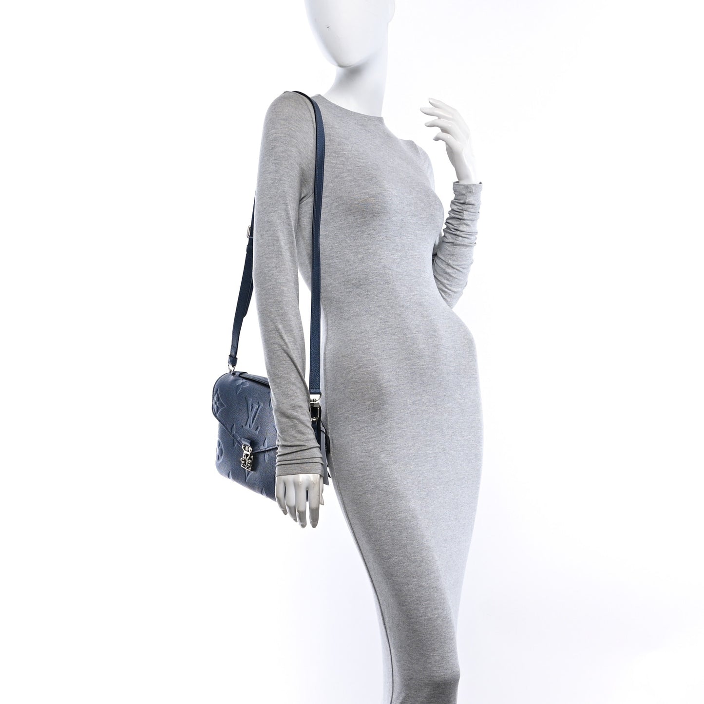 Metallic Empreinte Monogram Giant Pochette Metis Navy Nacre