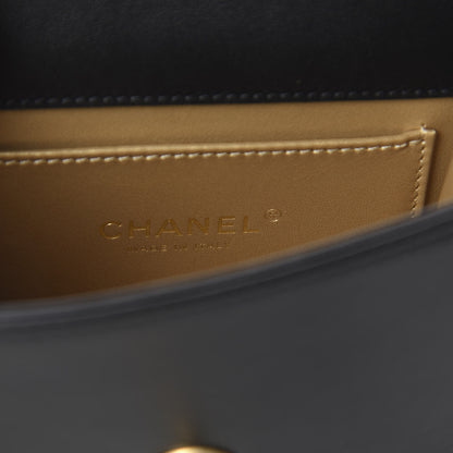 Chanel Calfskin Quilted Crystal Pearl Mini Flap Bag Black 7 of 9