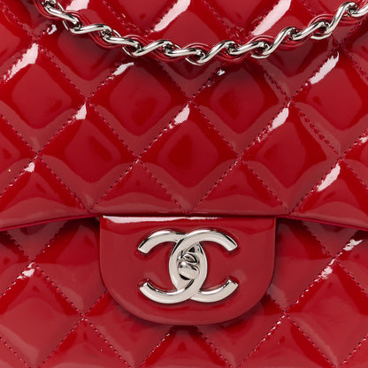 Chanel Patent Quilted Maxi Double Flap Red 9 of 12