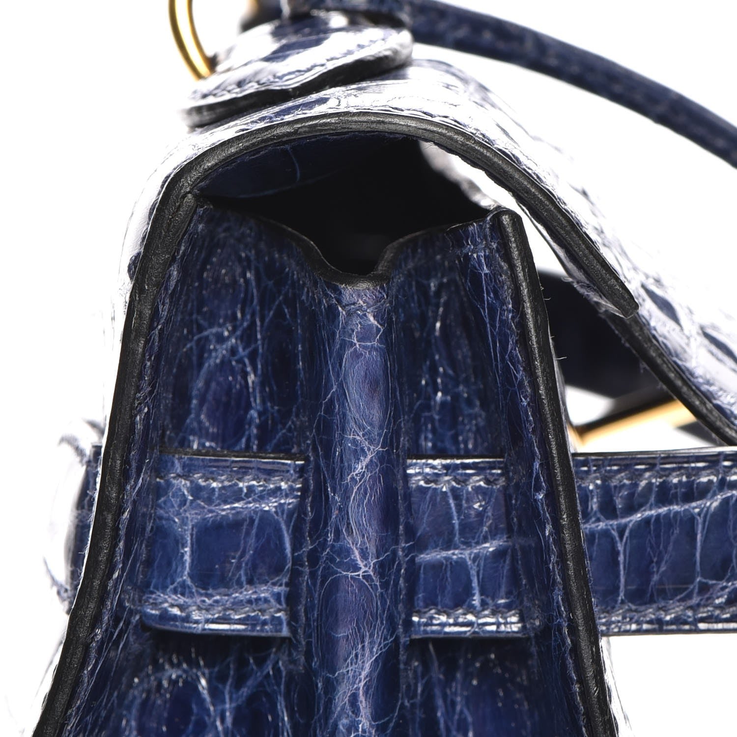 Hermes Shiny Niloticus Crocodile Kelly Sellier 32 Bleu Saphir 22 of 32