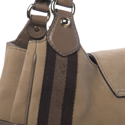Gucci Nubuck Medium Web Heritage Shoulder Bag Taupe 11 of 16