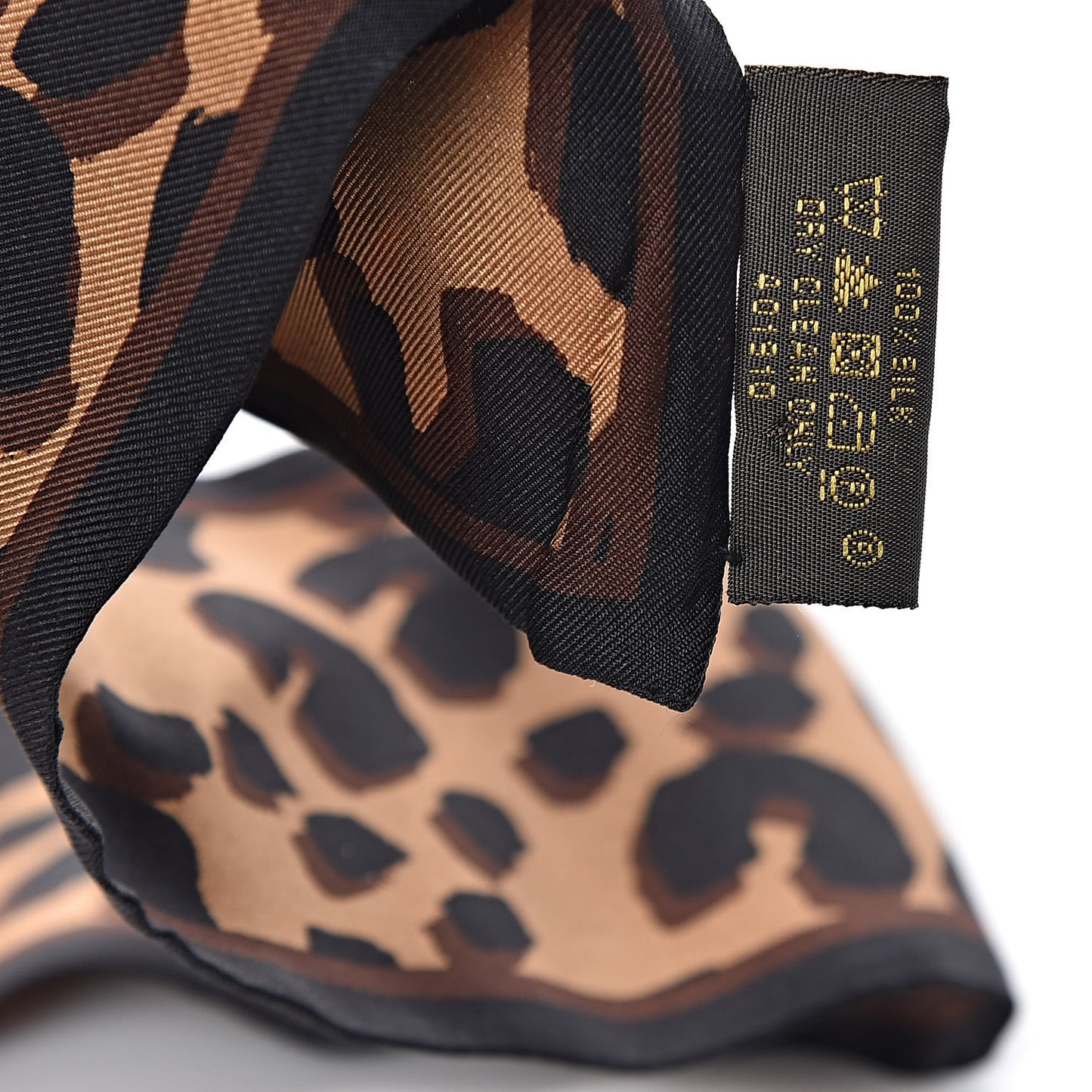 Silk Leopard Bandeau Scarf Marron