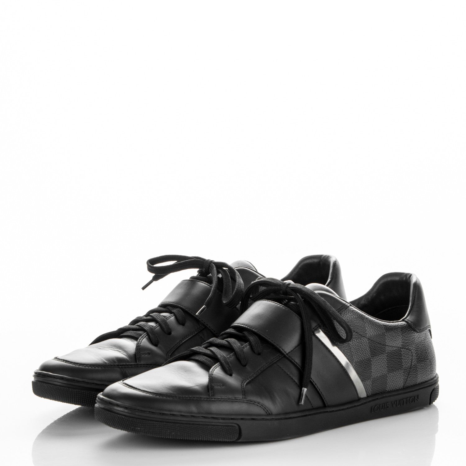 Louis Vuitton Calfskin Damier Graphite Cover Sneakers 10 3 of 7