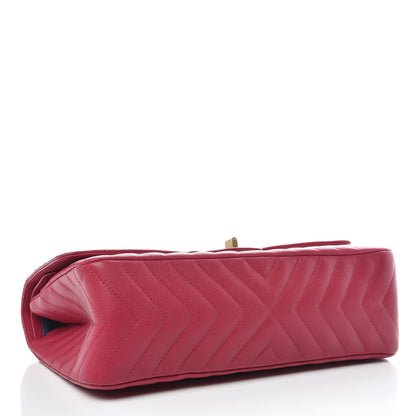 Chanel Sheepskin Chevron Quilted 2.55 Reissue 226 Flap Dark Pink 5 of 10