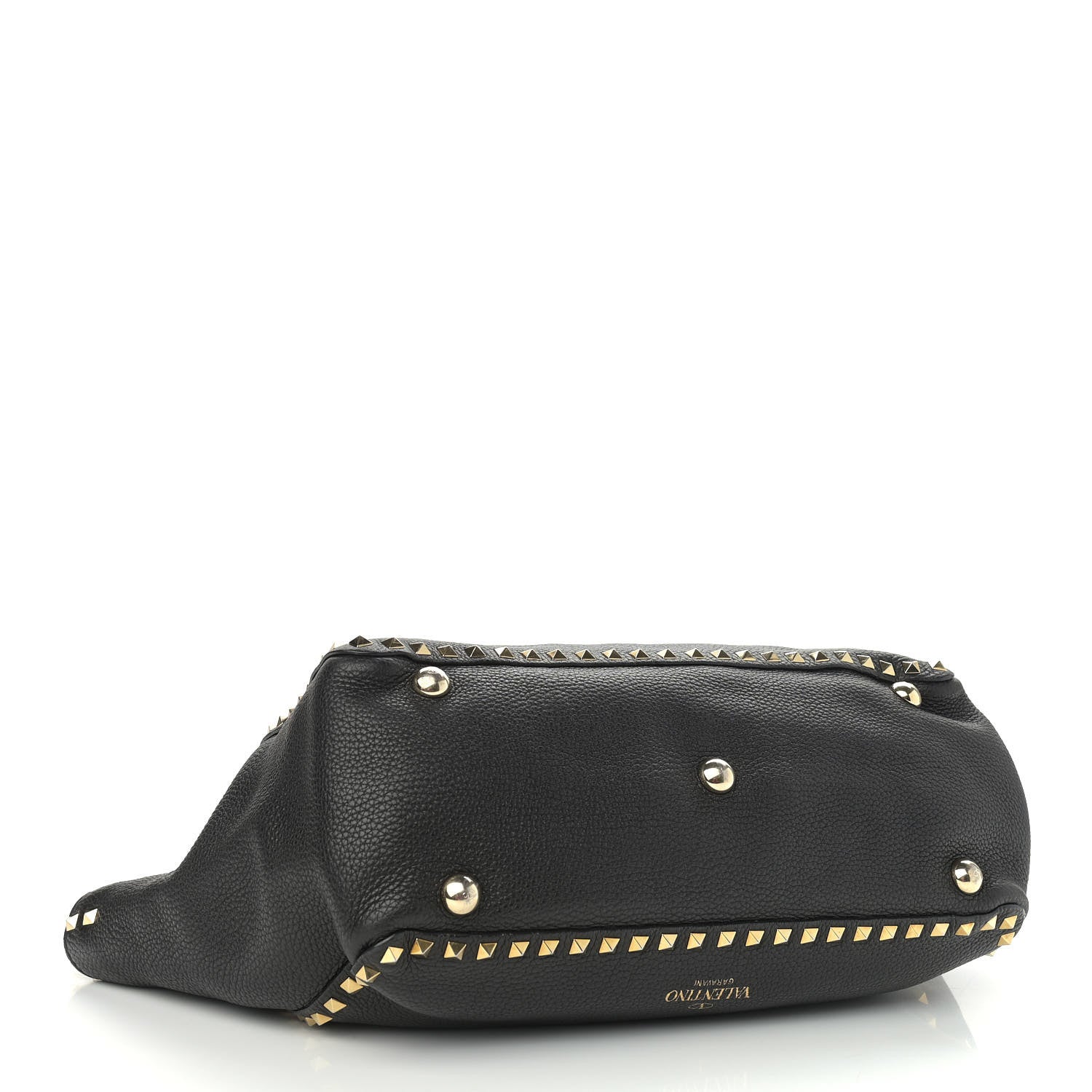Valentino Garavani Pebbled Calfskin Medium Rockstud Tote Black 4 of 9