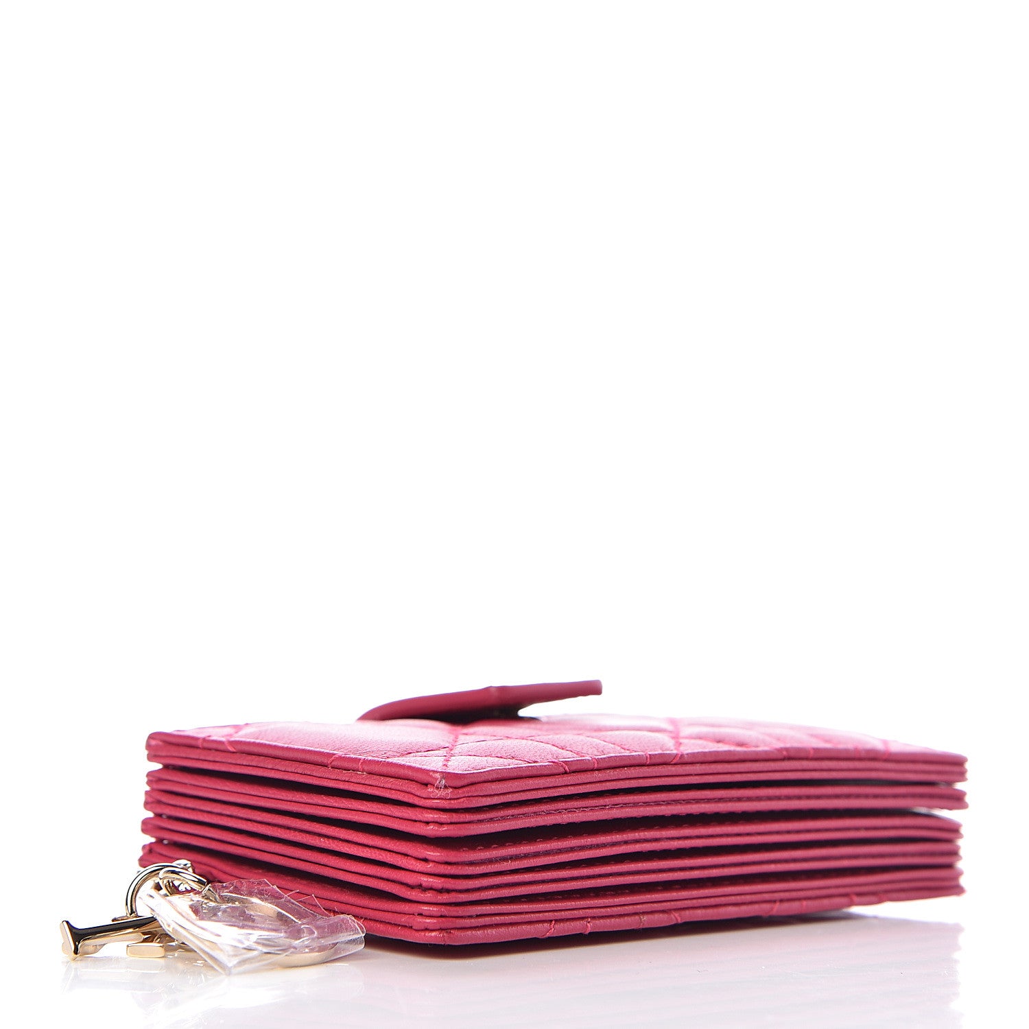 Christian Dior Lambskin Cannage Lady Dior 5-Gusset Card Holder Fuchsia 4 of 7