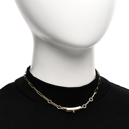 Hermes 18K Yellow Gold Diamond Pave Kelly Chaine Choker Necklace 2 of 6