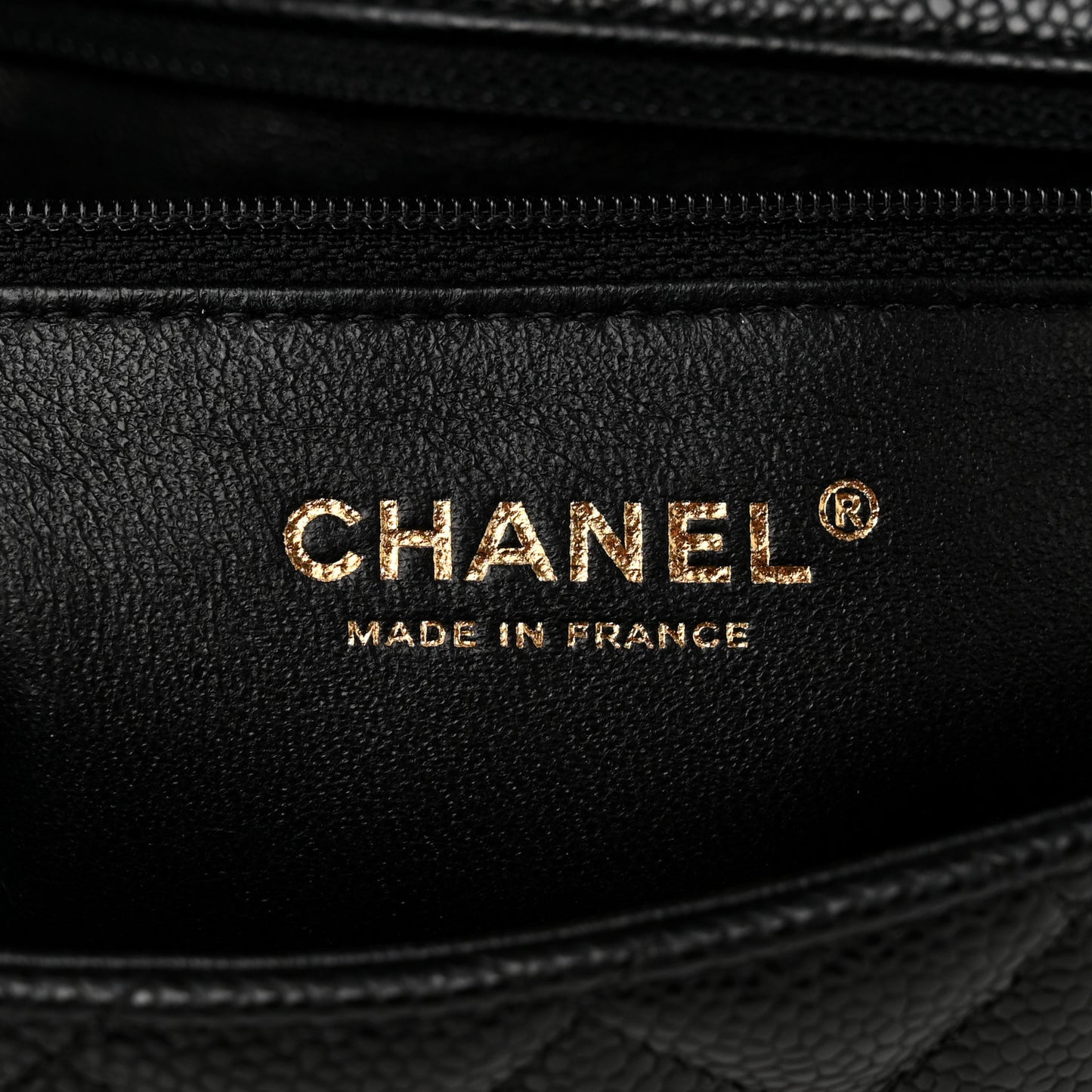 Caviar Quilted Flap Clutch Black