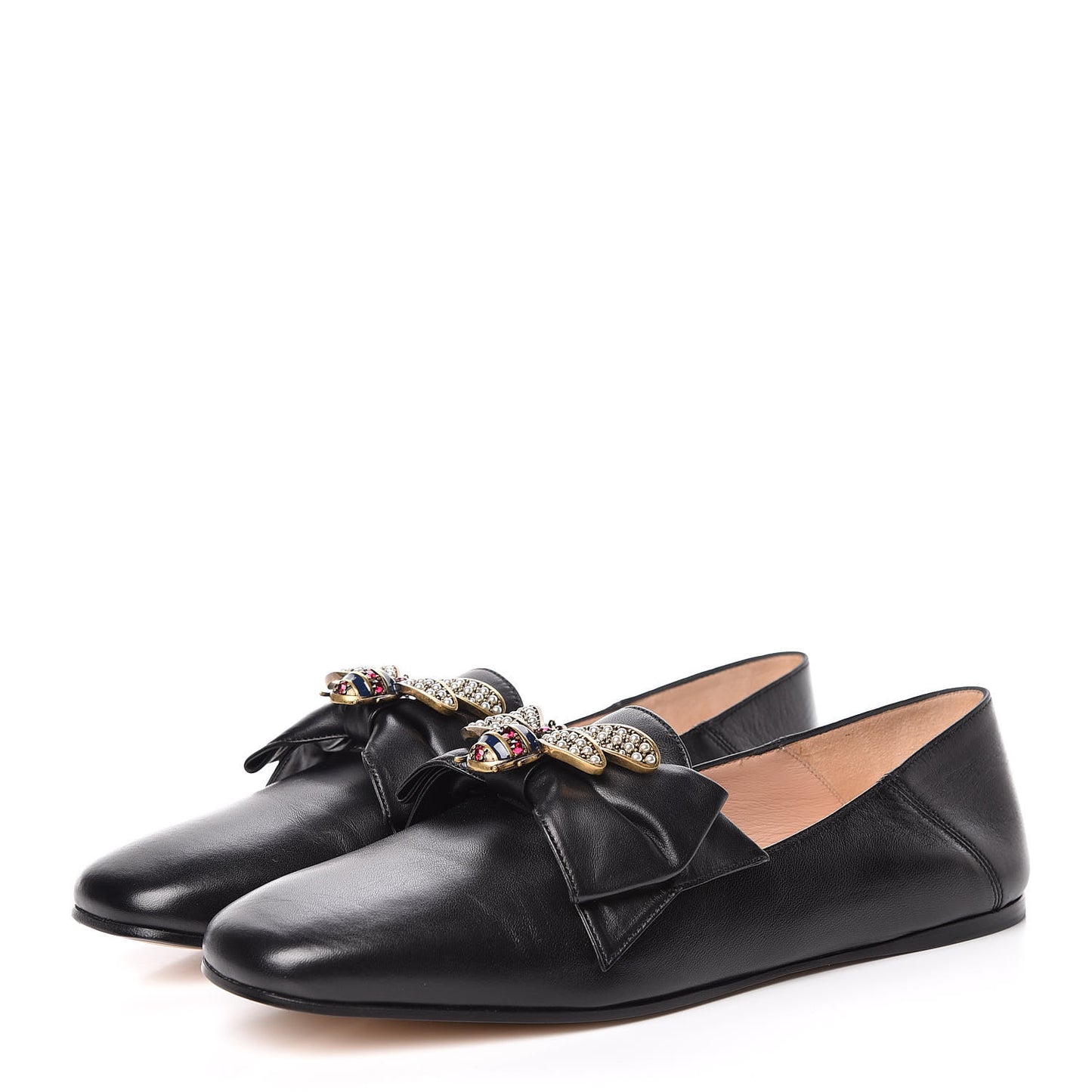Calfskin Bow Ballet Flats 38.5 Black