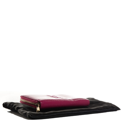 Saint Laurent Textured Patent Belle De Jour Zip Around Wallet Fuchsia 4 of 7