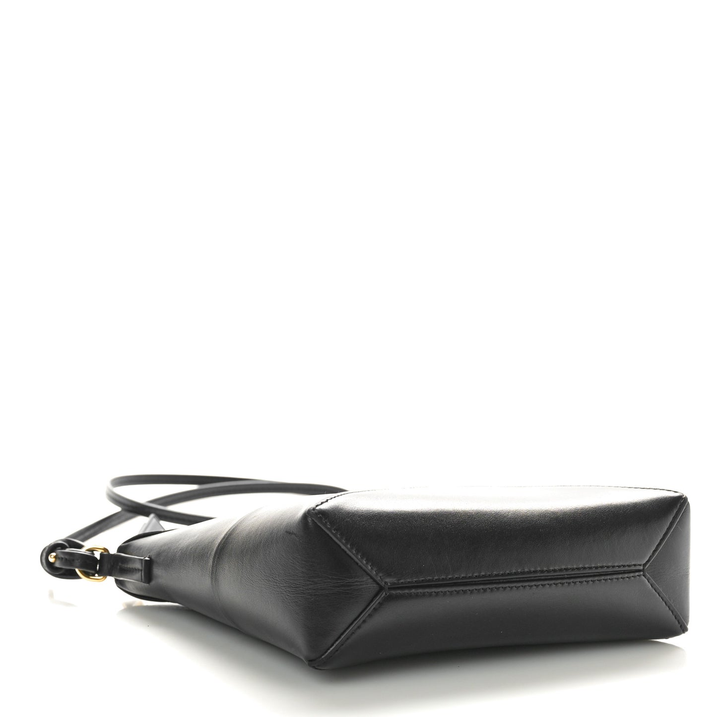 Shiny Calfskin Puzzle Fold Pouch Black