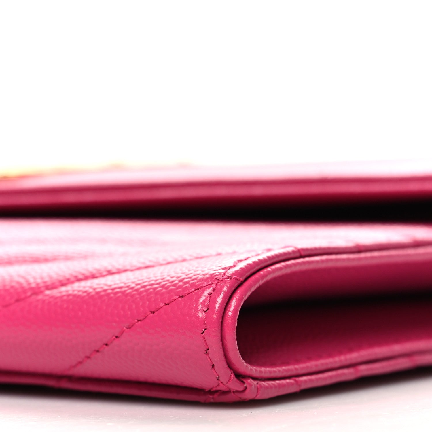 Saint Laurent Grain De Poudre Matelasse Chevron Monogram Envelope Clutch Fuxia Couture 10 of 11