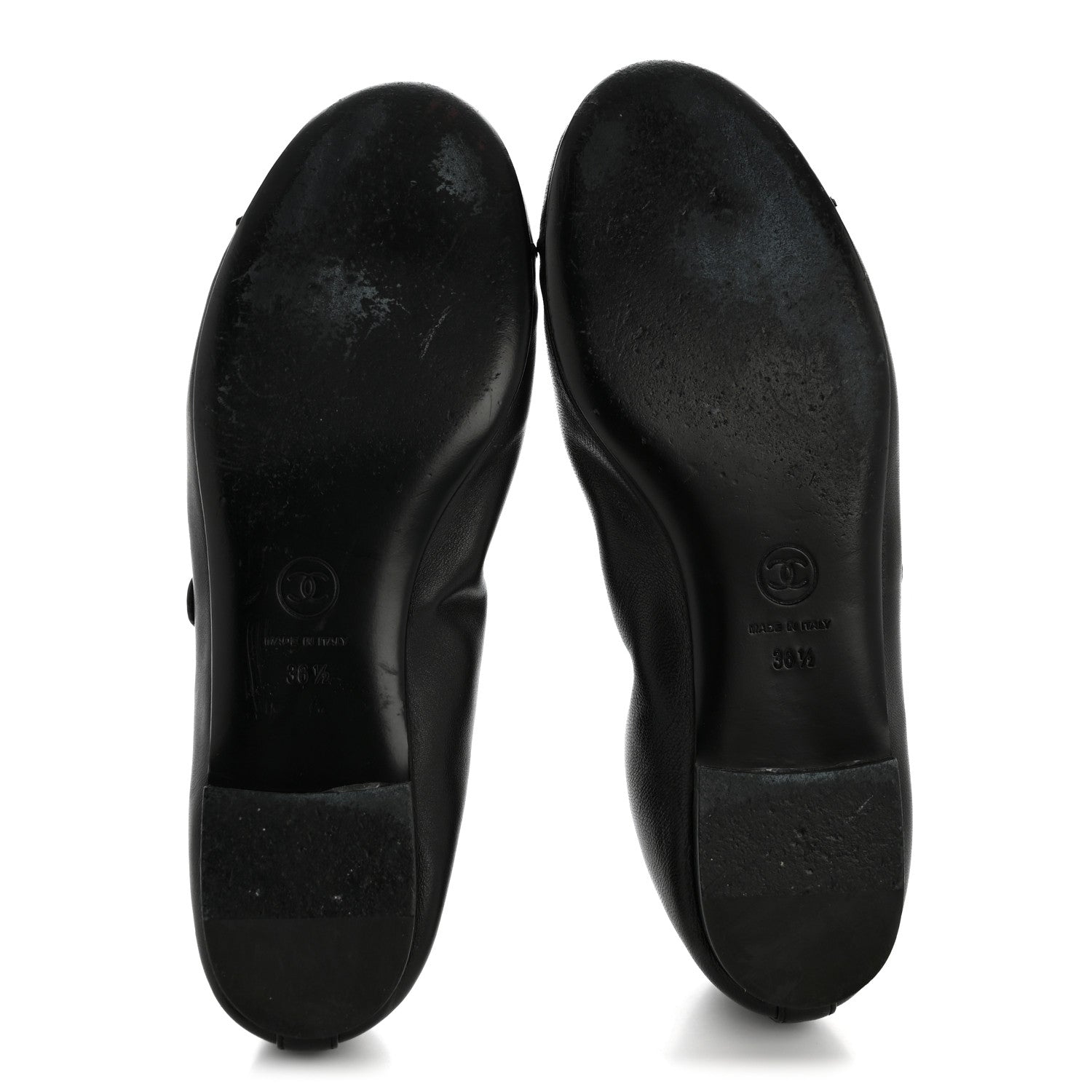 Chanel Lambskin Cap Toe CC Mary Jane Flats 36.5 Black 6 of 11