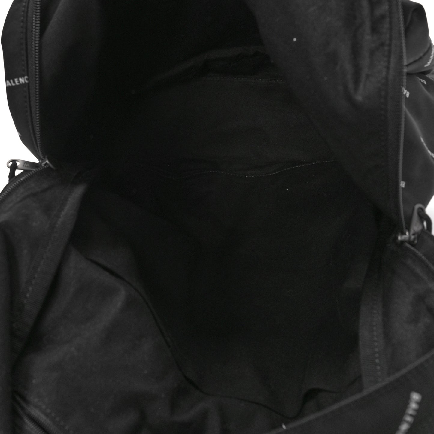 Twill Nylon Allover Logo Print Explorer Backpack Black White