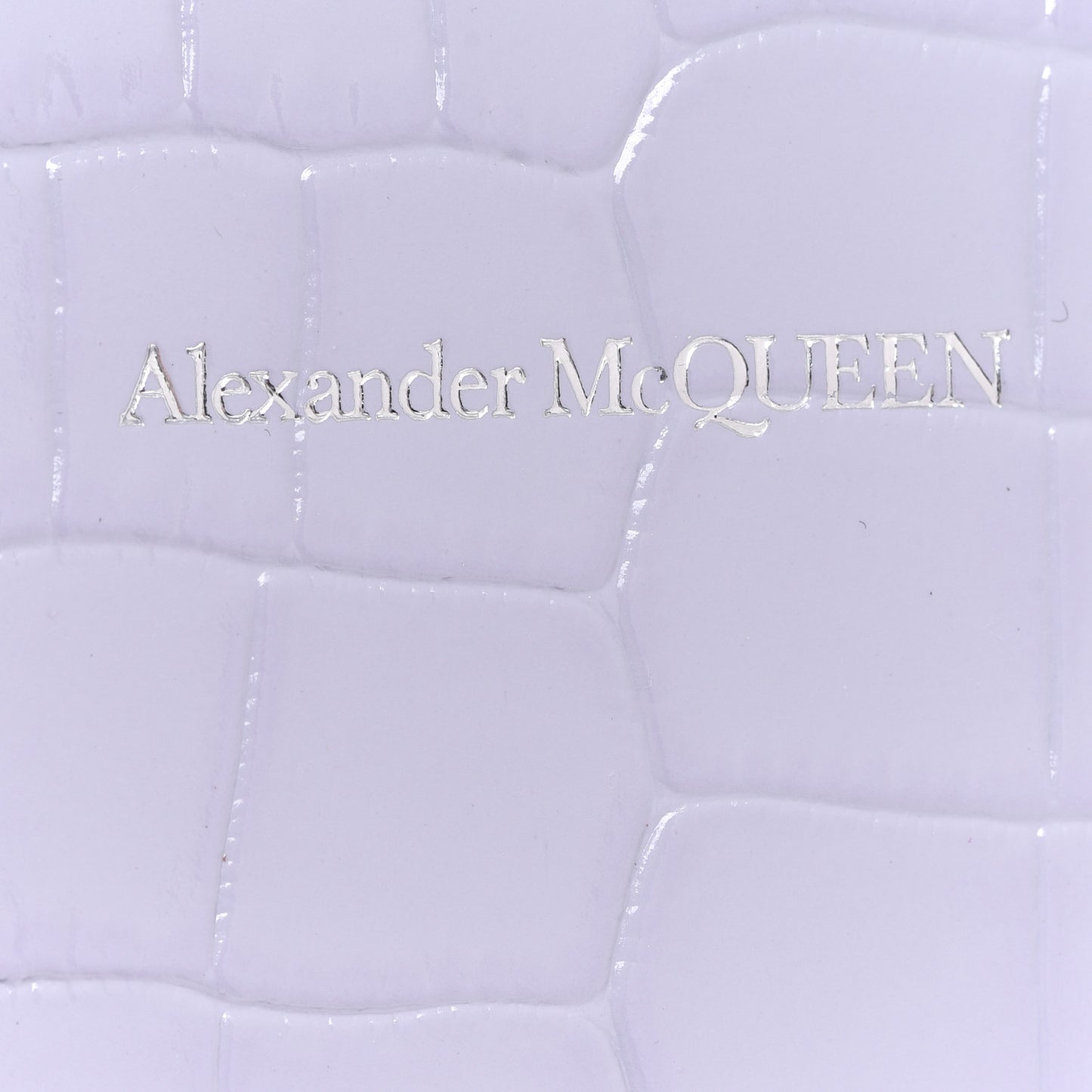 Shiny Crocodile Embossed Jeweled Satchel Lavender