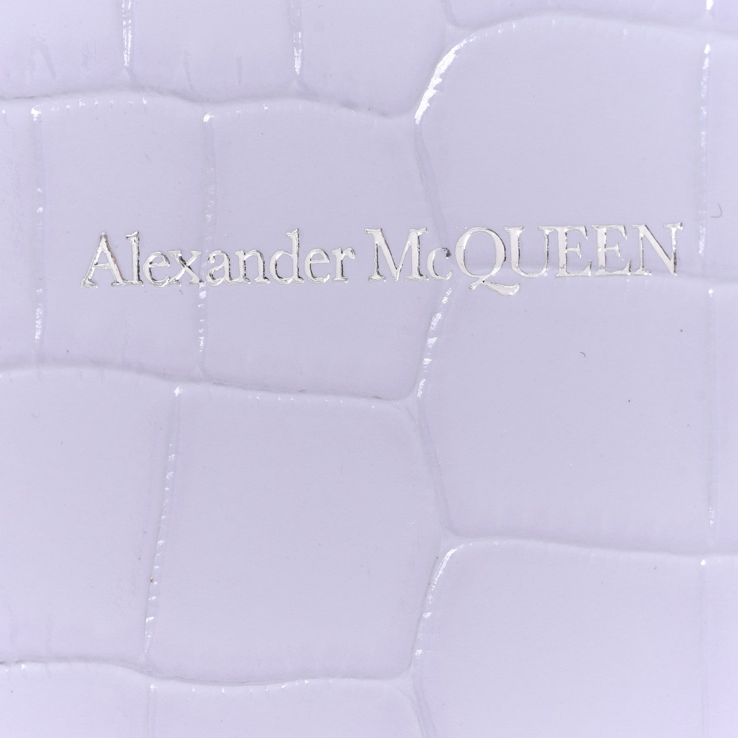 Alexander McQueen Shiny Crocodile Embossed Jeweled Satchel Lavender 8 of 12