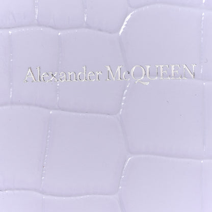 Alexander McQueen Shiny Crocodile Embossed Jeweled Satchel Lavender 8 of 12