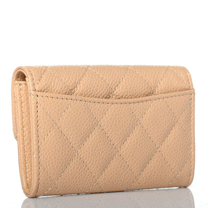 Chanel Caviar Quilted Flap Card Holder Wallet Beige 2 of 4