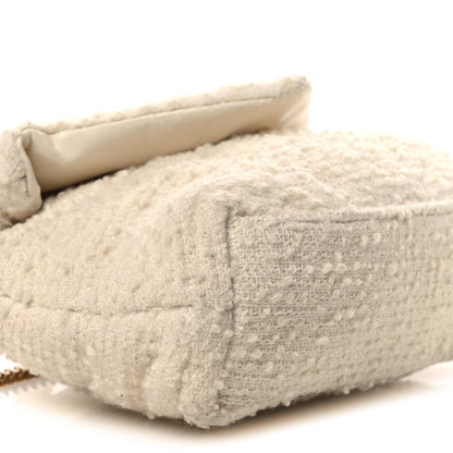 Saint Laurent Boucle Tweed Quilted Toy Loulou Puffer Monogram Chain Satchel Crema Soft 8 of 12