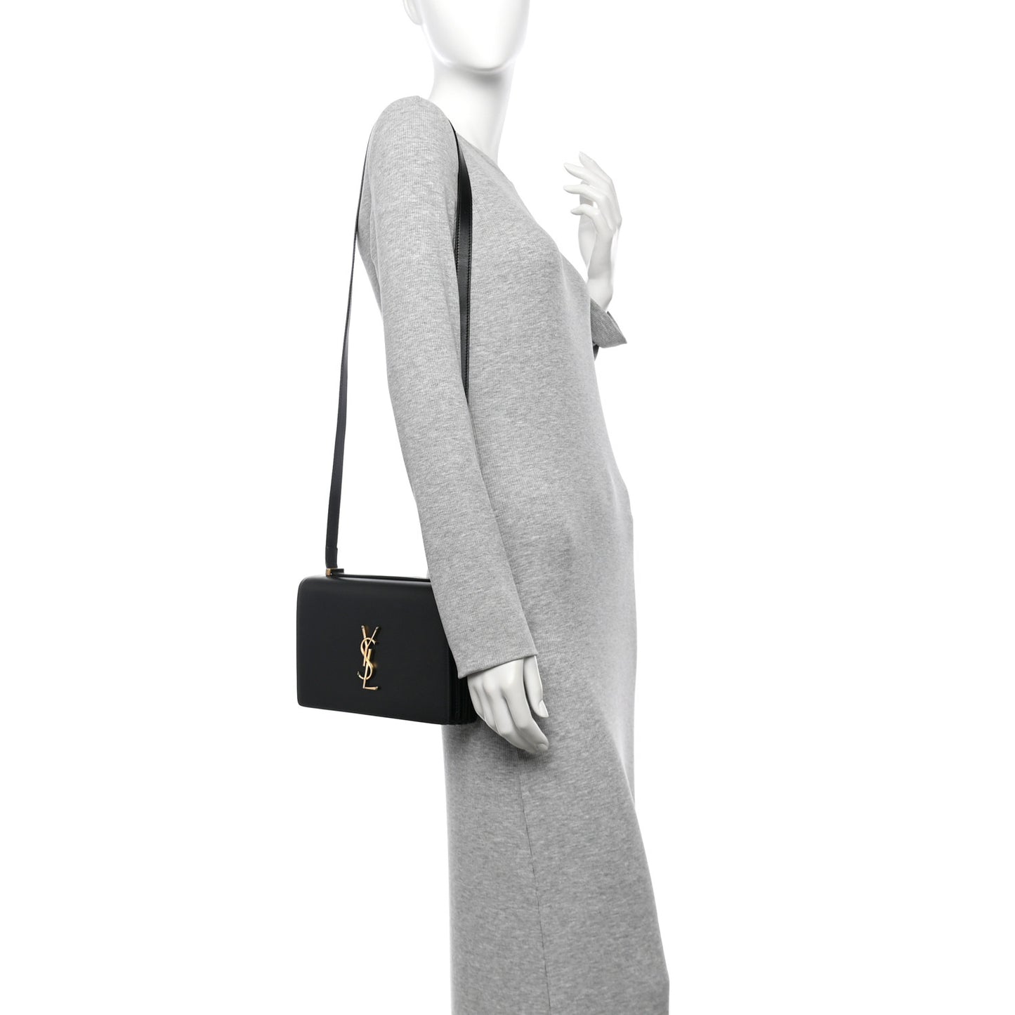 Calfskin Monogram Small Dylan Shoulder Bag Black