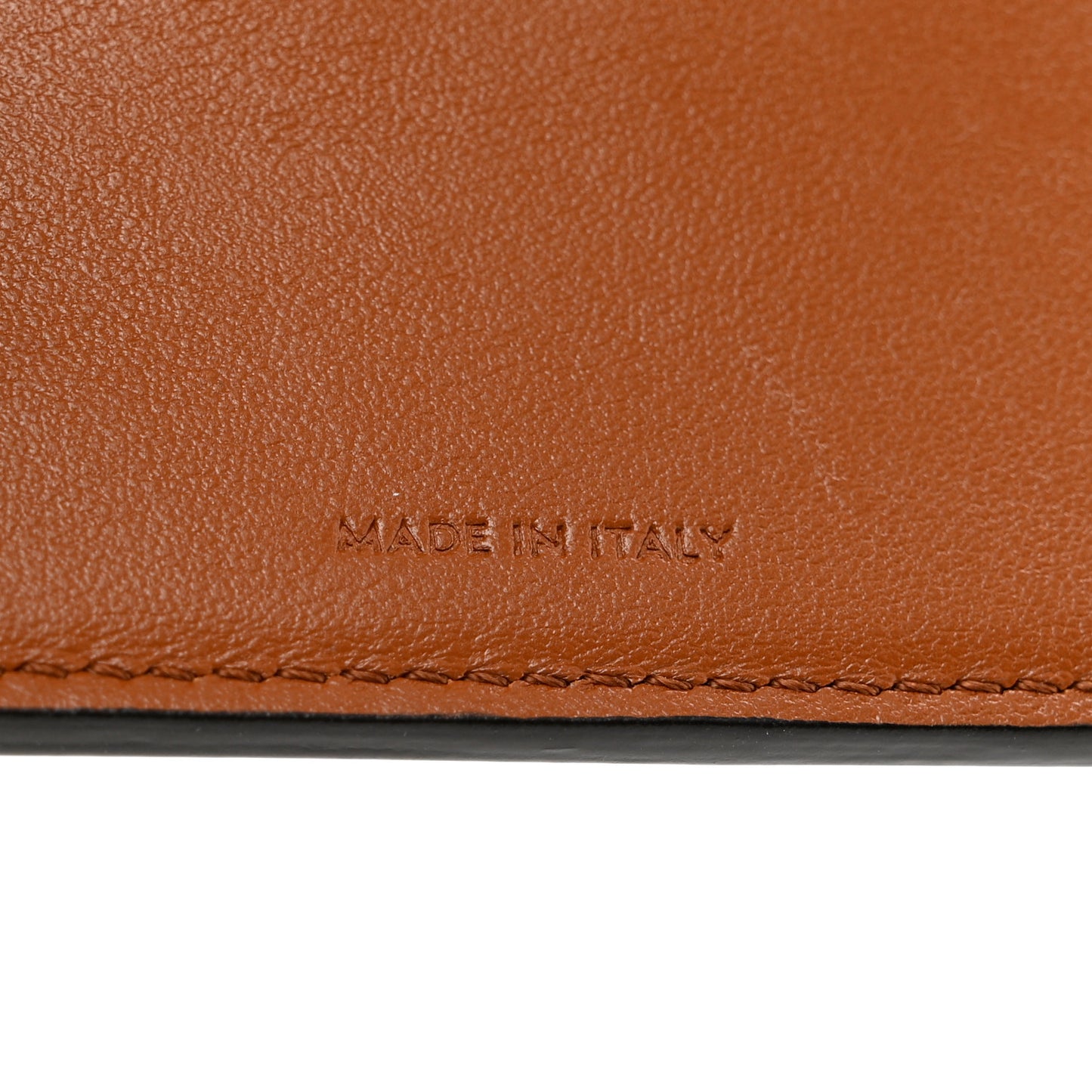 Shiny Calfskin Triomphe Compact Wallet Natural Tan