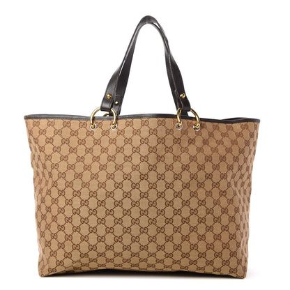 Gucci Monogram Denim Large Tote Brown 1 of 11