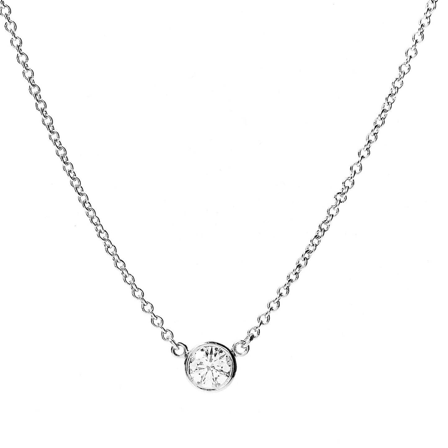 Platinum Diamond .22ct Elsa Peretti Diamonds By The Yard Pendant Necklace