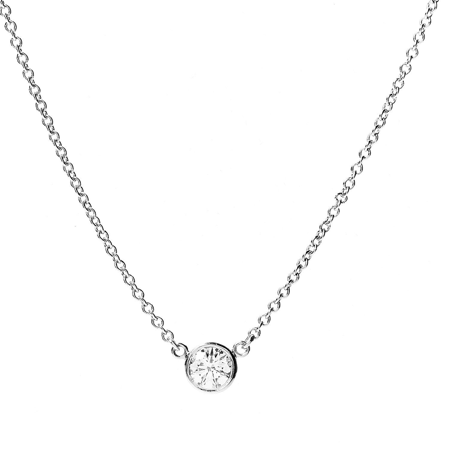 Tiffany Platinum Diamond .22ct Elsa Peretti Diamonds By The Yard Pendant Necklace 3 of 6
