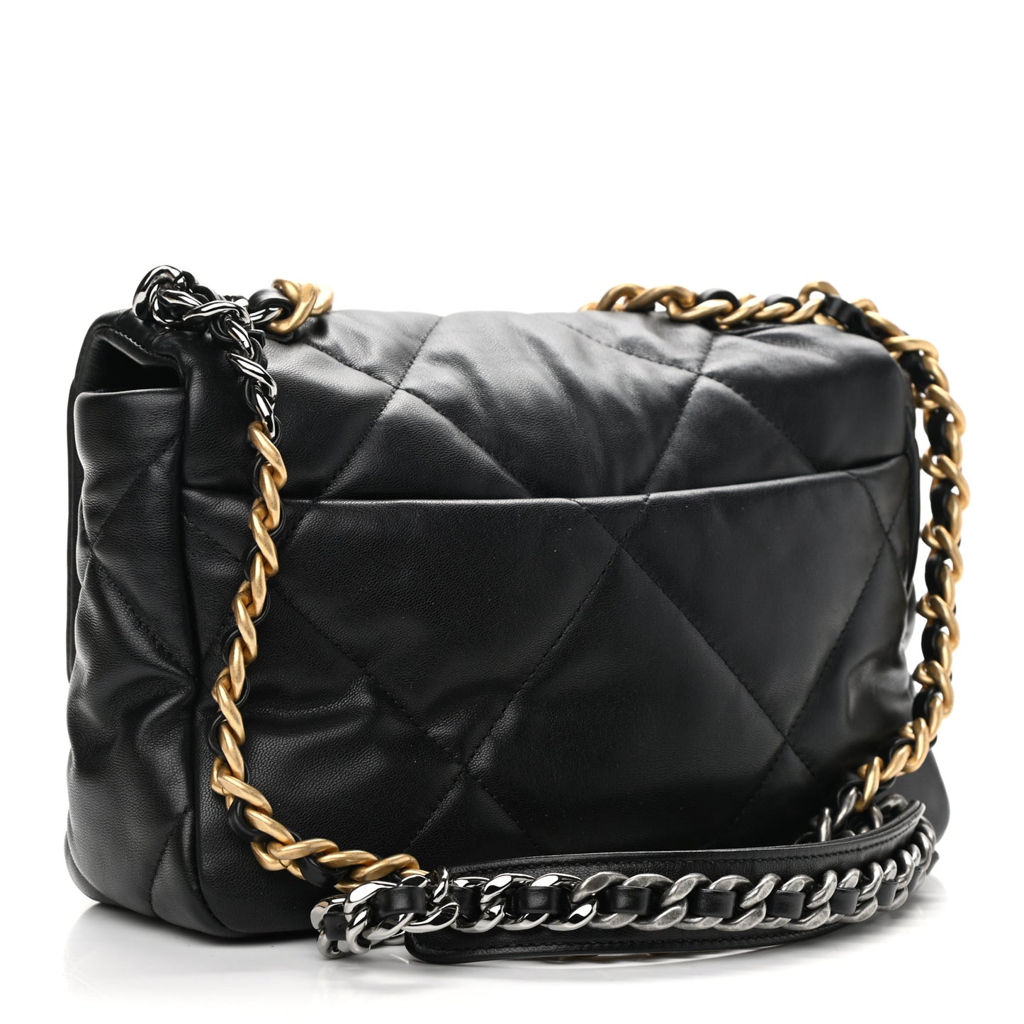 Goatskin Quilted Medium Chanel 19 Flap Black
