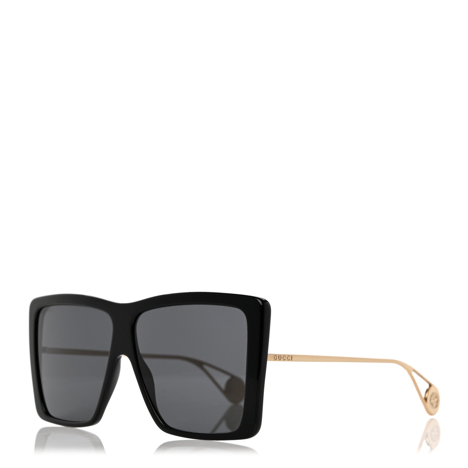 Gucci Acetate Oversize Square Frame GG0434S Sunglasses Black 1 of 8