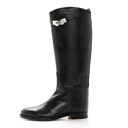 Hermes Box Kelly Jumping Boots 38 Black 1 of 12
