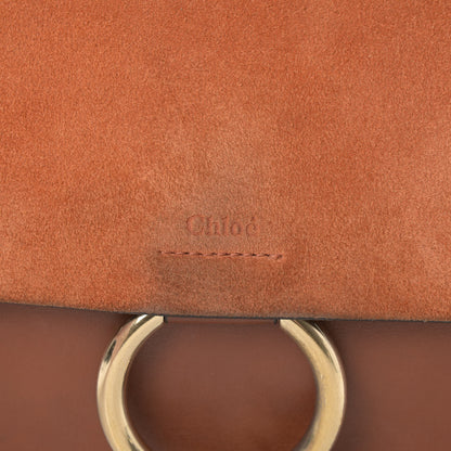 Chloe Suede Calfskin Medium Faye Shoulder Bag Tobacco 17 of 20