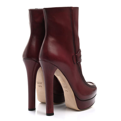 Gucci Calfskin Platform Ankle Boots 37.5 Scarlatto 4 of 8