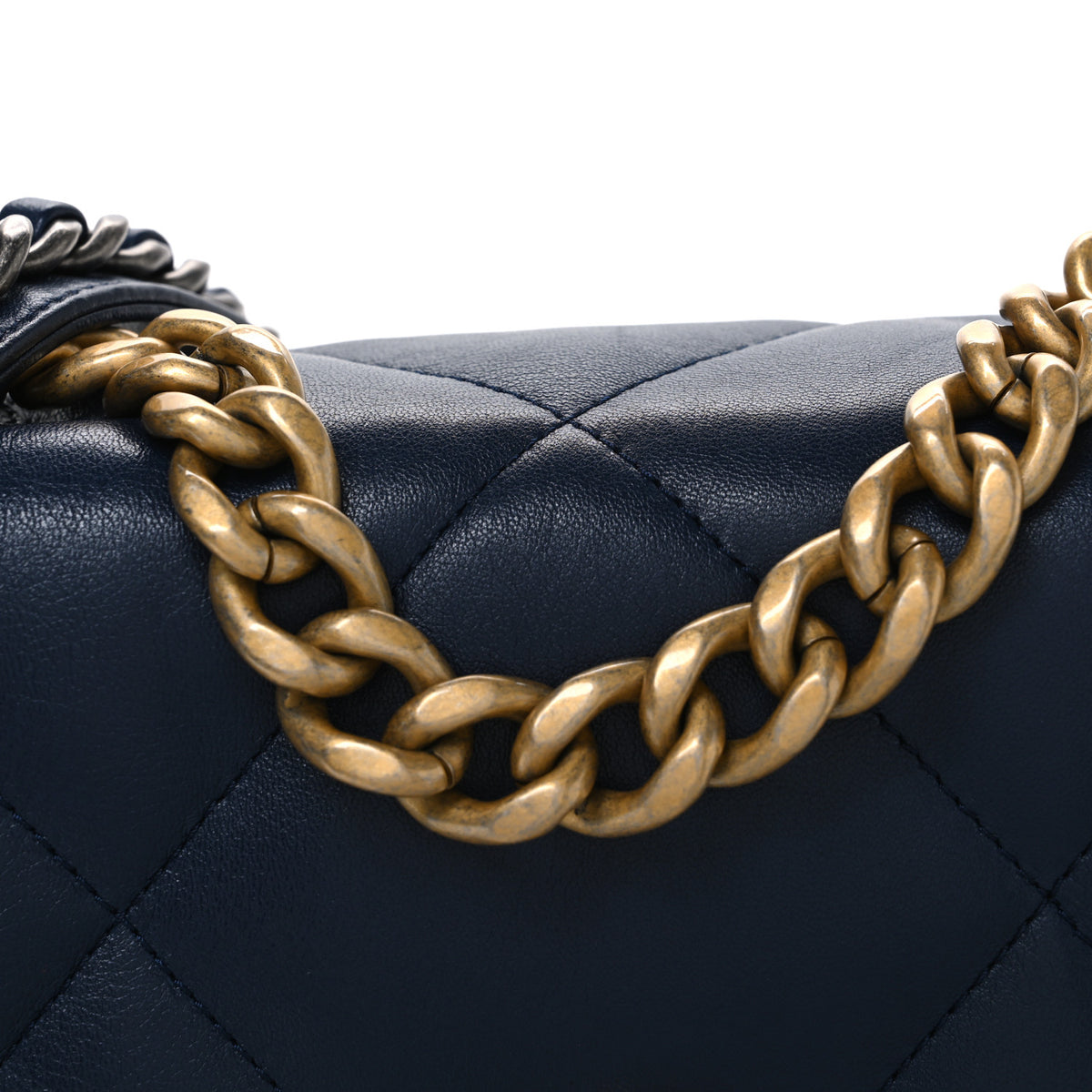 Chanel Lambskin Quilted Medium Chanel 19 Flap Navy Blue 8 of 10