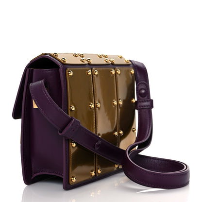 Delvaux Calfskin Mini Iron Shield Madame Crossbody Prune Antique Gold 3 of 11