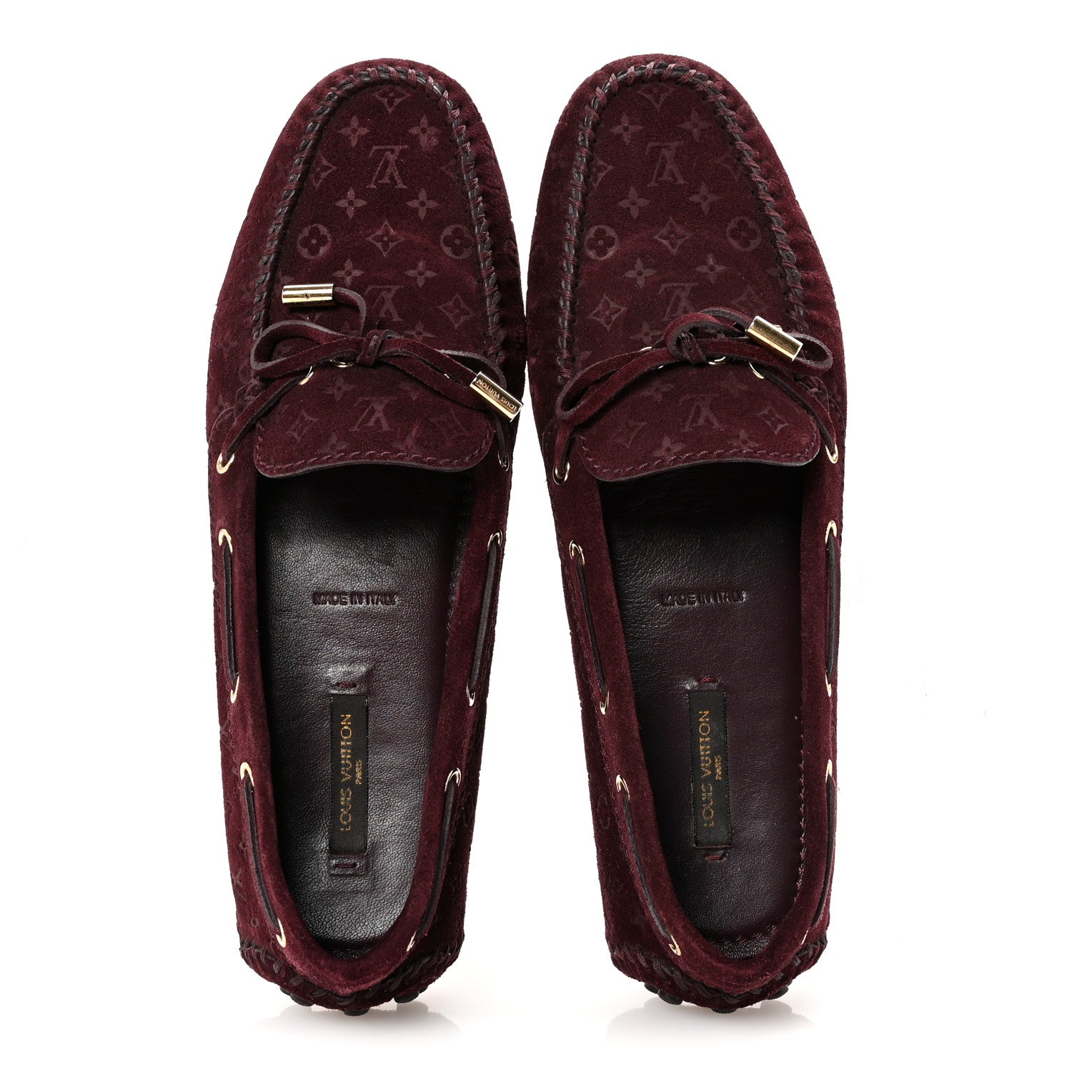Louis Vuitton Suede Monogram Gloria Loafers 37.5 Prune 2 of 9