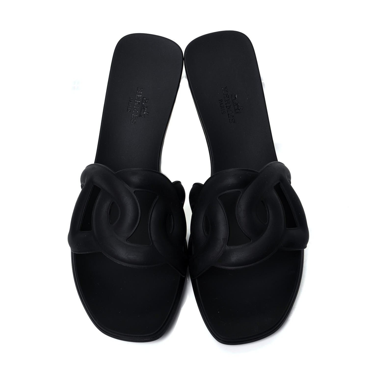 Hermes Rubber Aloha Sandals 38 Black 5 of 9
